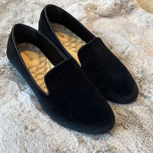 Birdies black velvet starling loafers